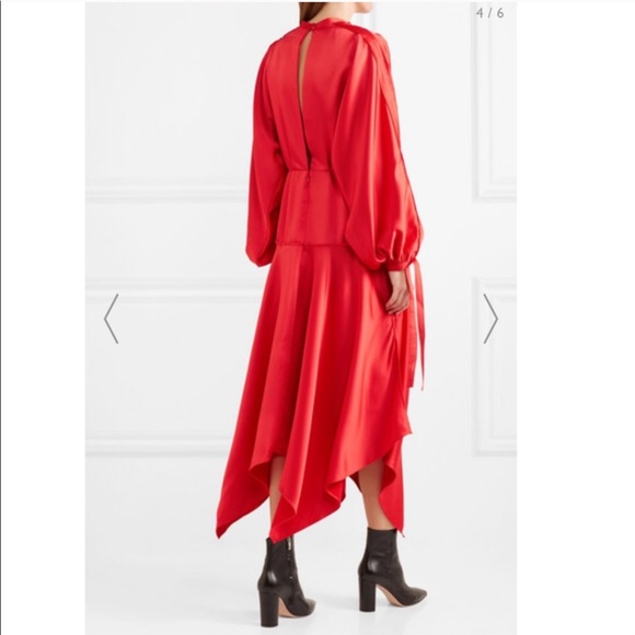 Self Portrait | 2019 Red Handkerchief Midi Dress 4 - Picture 4 of 8